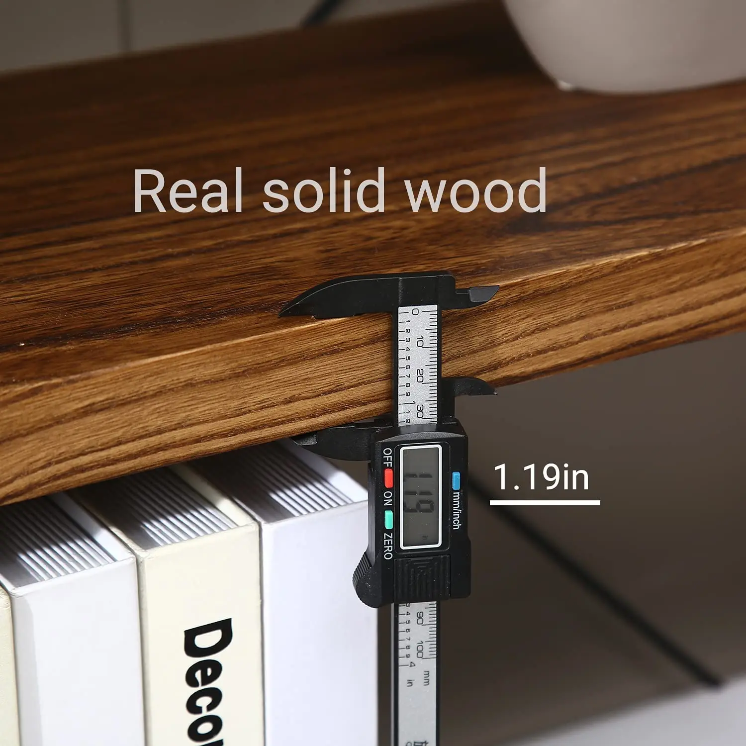 Solid Wood Metal Vintage Brown 5 Tier Bookshelf