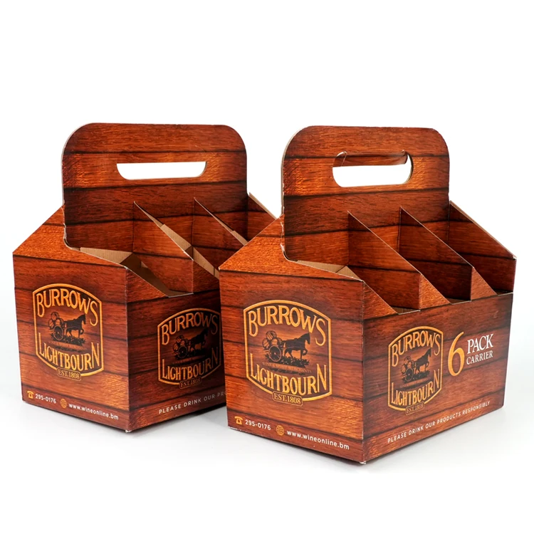 Custom logo printed Corrugated six pack wine  Packaging recyclable Cardboard Strong Moving Corrugated beer Shipping Boxes