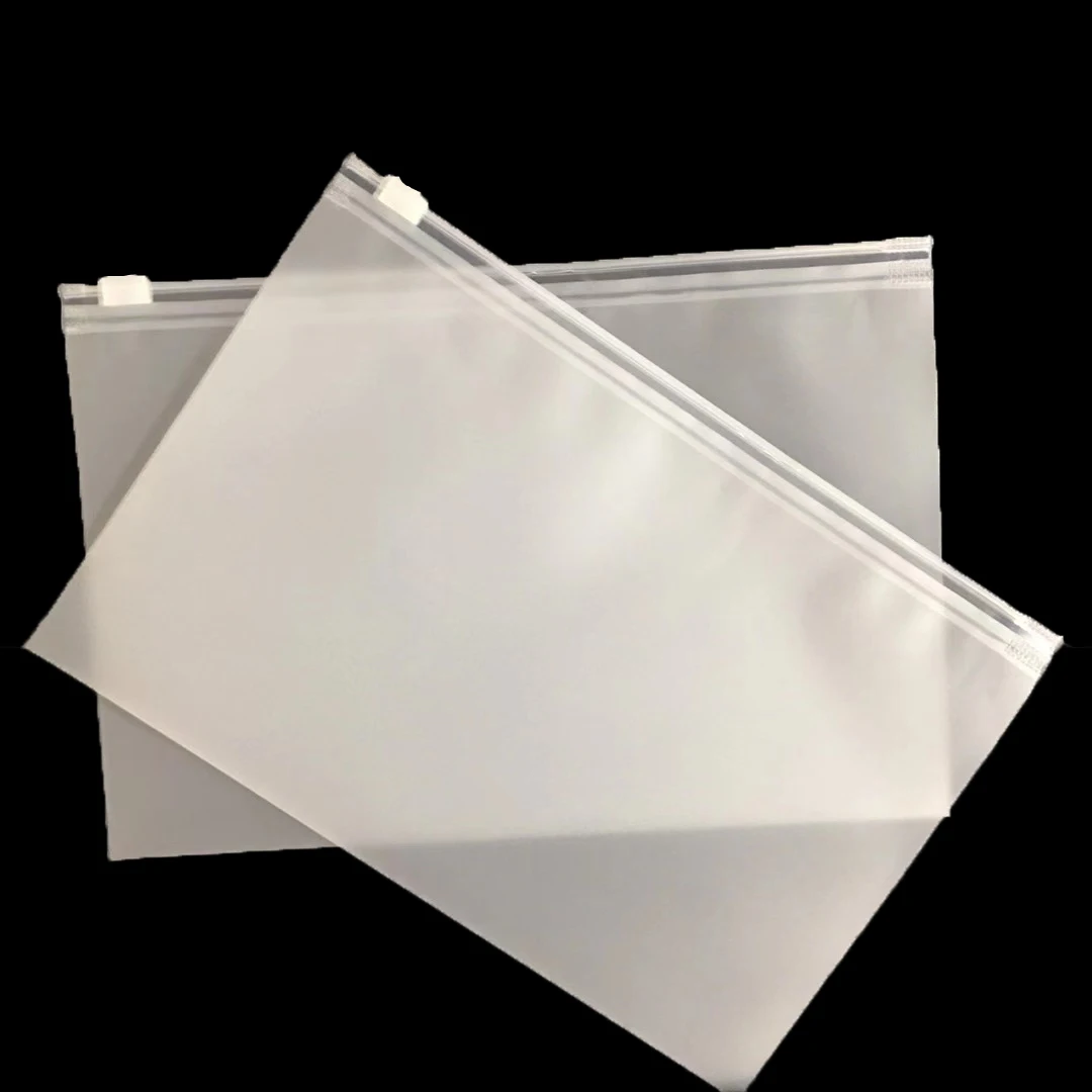 PE Self-sealing Clothes Bag Translucent Transparent Frosted Zipper Sealed Plastic Bag Hats Customized Clothes Socks Zipper Bag