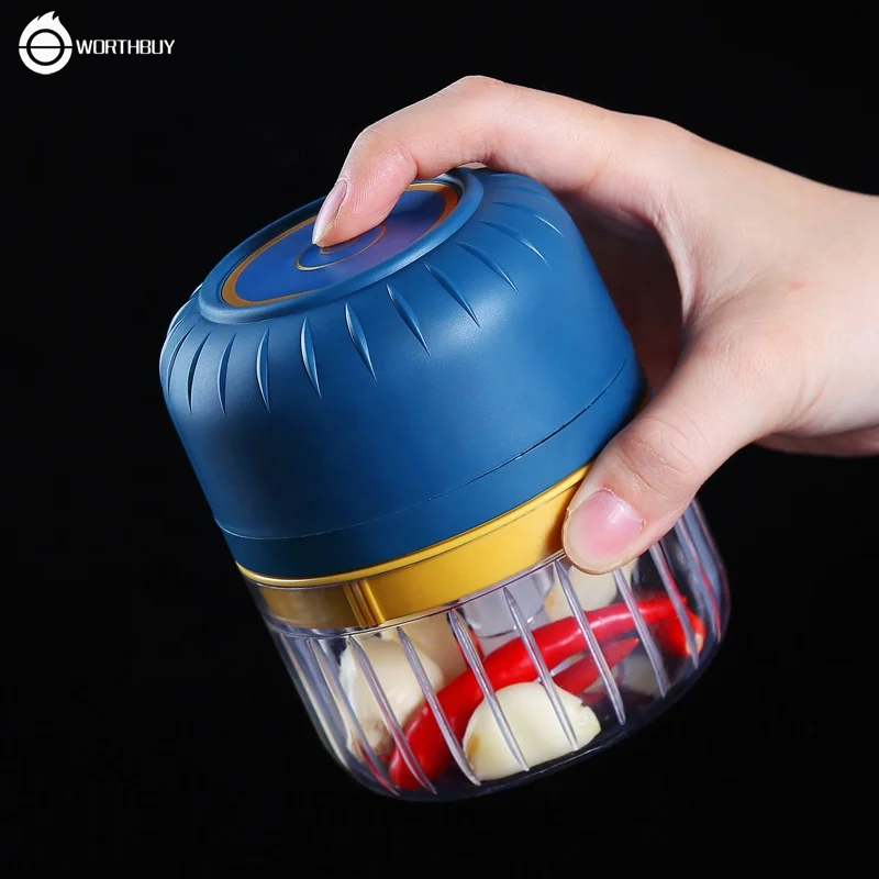 Rechargeable Baby Food Blender Handheld Portable Garlic Mincer Pepper Wireless Electric Mini Garlic Chopper With USB Cable