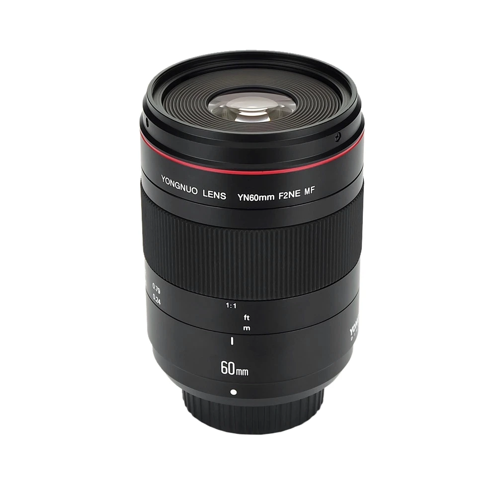 YONGNUO YN60mm F2NE MF 0.234m Macro Lens Manual Focus with Distance Indicator for camera