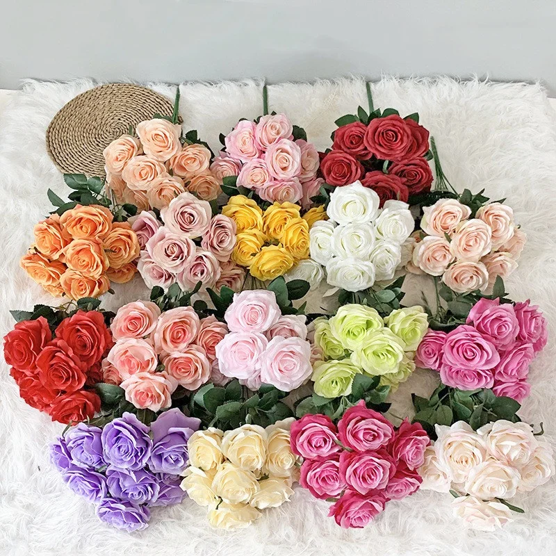 A-117 Wedding Rose Bouquet Bridal Flower Bouquet Silk Peony Artificial Flowers Rose Bouquet