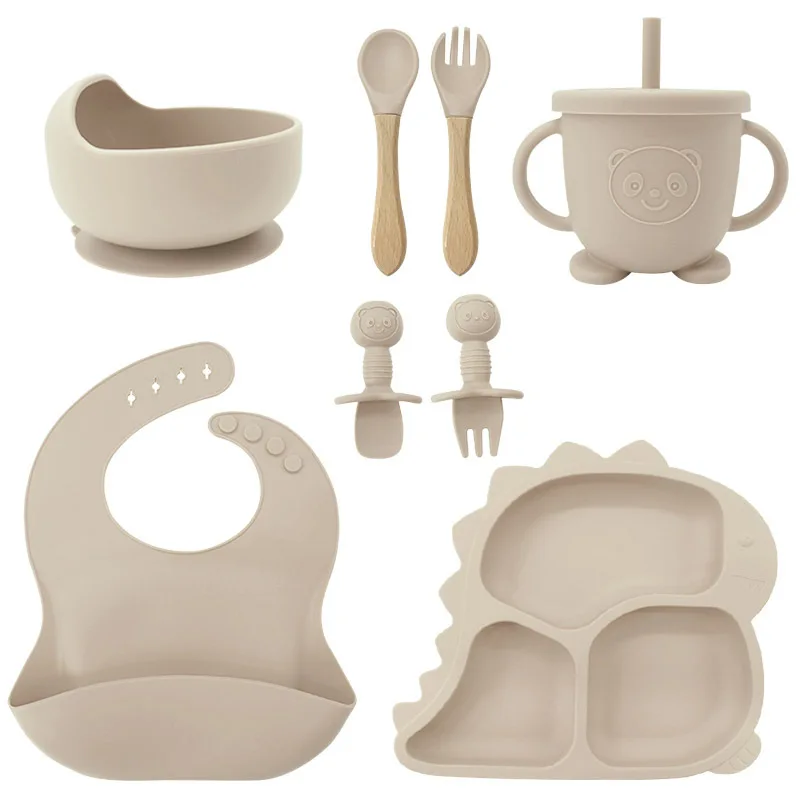 Dinosaur Shape Dinnerware Set for Children Fork Plate Kindergarten Soup Bowl Board Plate
