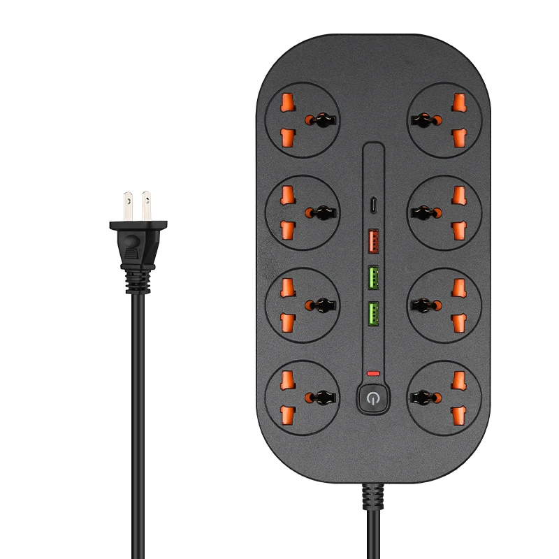 USB C PD 20 Вт QC3.0 зарядное устройство 3000W regleta enchufe multiprise 8 способ клеммной колодкой универсальная проезд электрическая шнур с вилкой для питания розеток