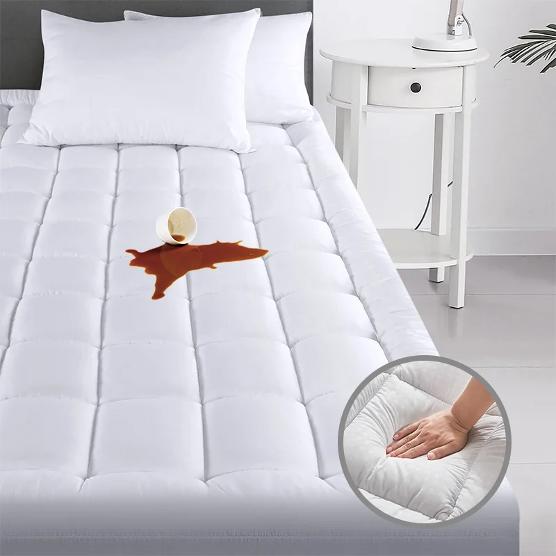 Wholesale single double size microfiber cubre colchon protector de colchon quilted mattress protector waterproof cover