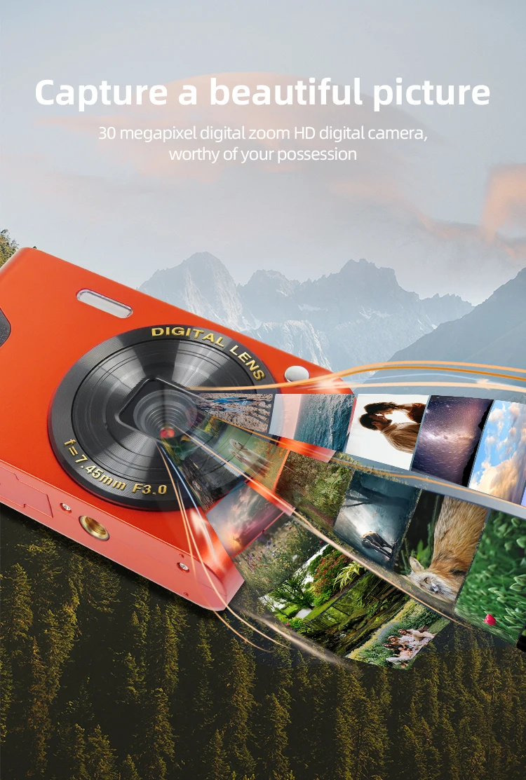 2.7 Inch Rechargeable 30MP Compact Cameras for Teens FHD Children Video Camera Digital Students Cameras