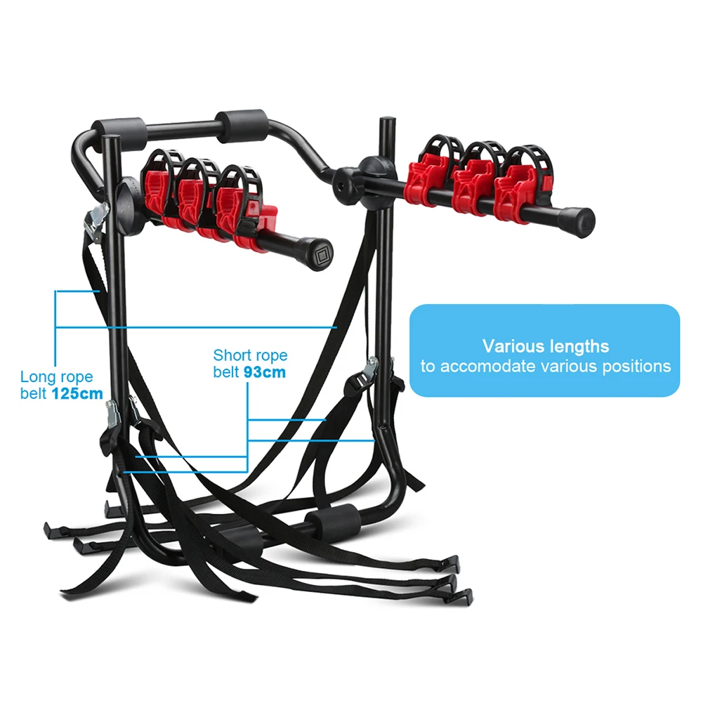 Trunk Mount Bicycle Carrier Portable Bike Accessory Car Rear Steel Rack Bicycle Carrier