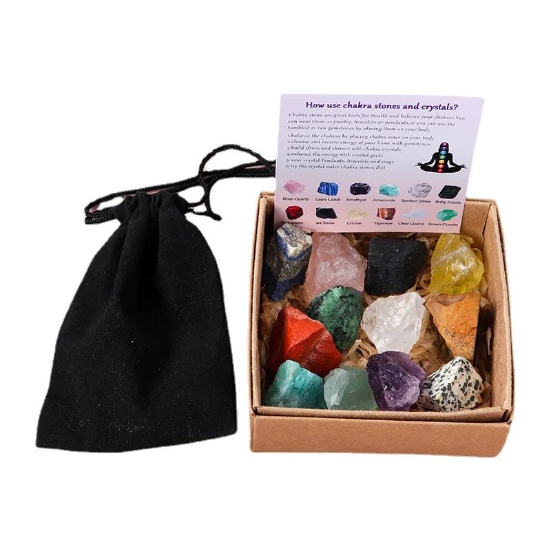 Amazon Best Seller Natural Crystals Healing Set 7 Chakra Raw and Tumbled Stone Kit Meditation Set