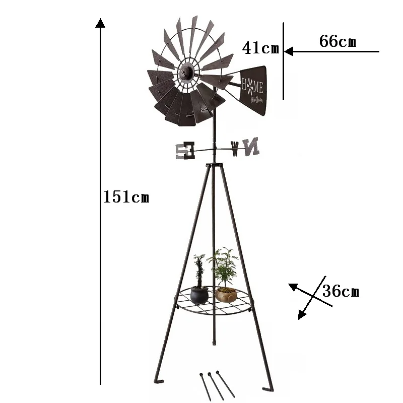 metal wind spinner for outdoor in garden ornaments 3d Metal Windmill