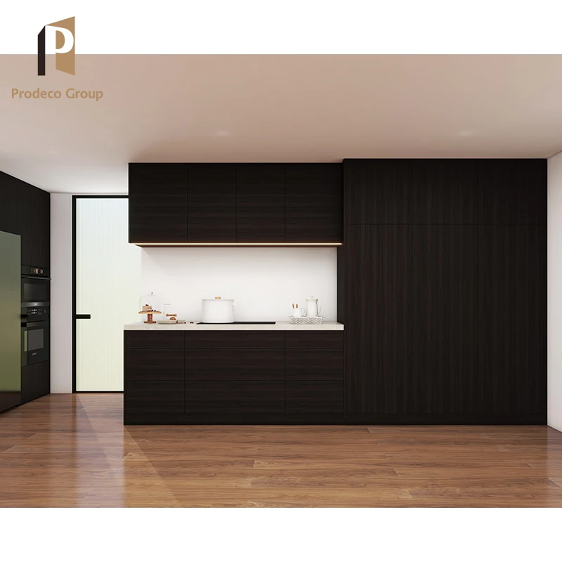 Melamine Mdf Black Lacquer Wood Small Units Modular Kitchen Cabinet Furniture Custom Kitchen Cabinets
