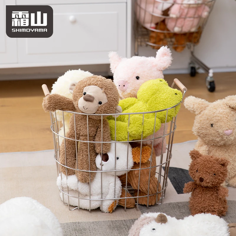 SHIMOYAMA Stainless Steel Cloth Laundry Hamper Metal Laundrey Basket with Fabric Cover Cloth Hampers For Laundry