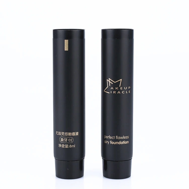 Wholesale Cosmetic Soft Plastic Tube , Free Sample Cosmetic Packing Matt Black Squeeze Tube