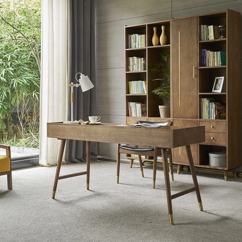 Home Office Furniture Wooden Modern Nordic Style Writing Table With Chair