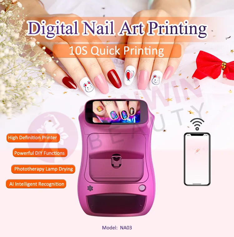 3D Digital Nail painting Machine Price Printing Machine professional Portable Automatic manicure Nail Art Printer