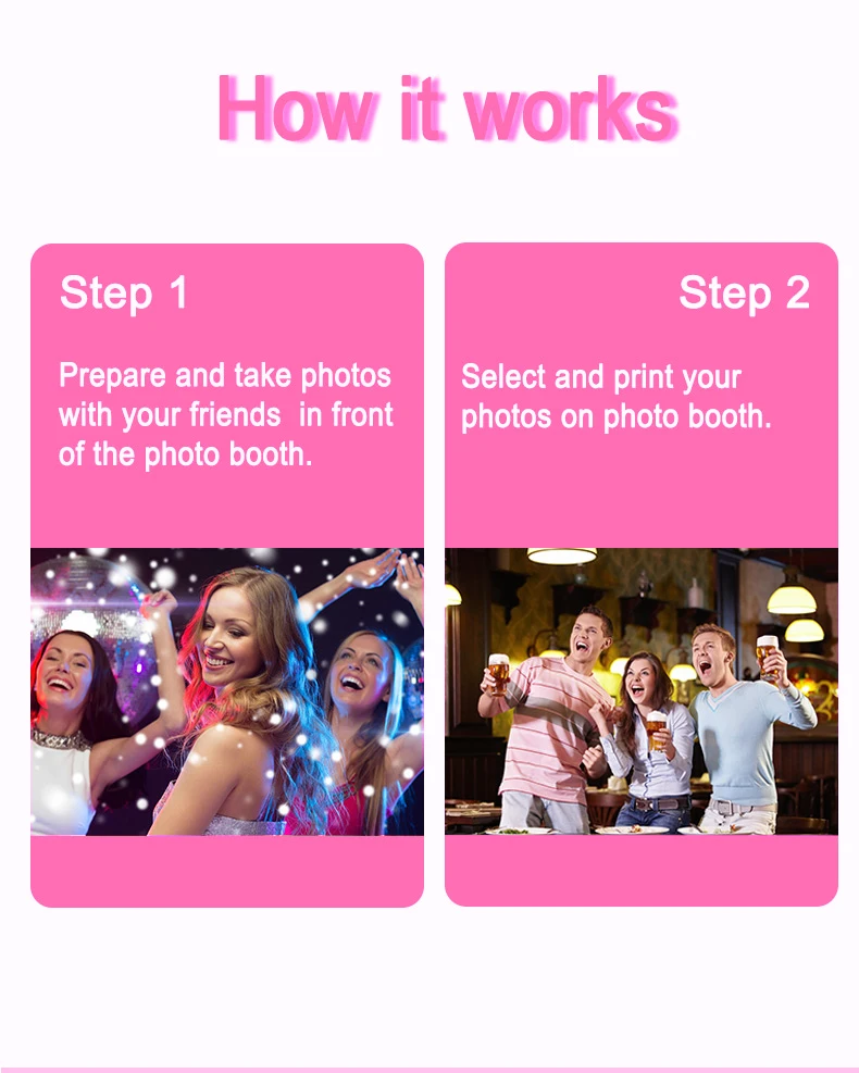 Portable 15.6 photo booth machine with printer and camera with light for party and wedding
