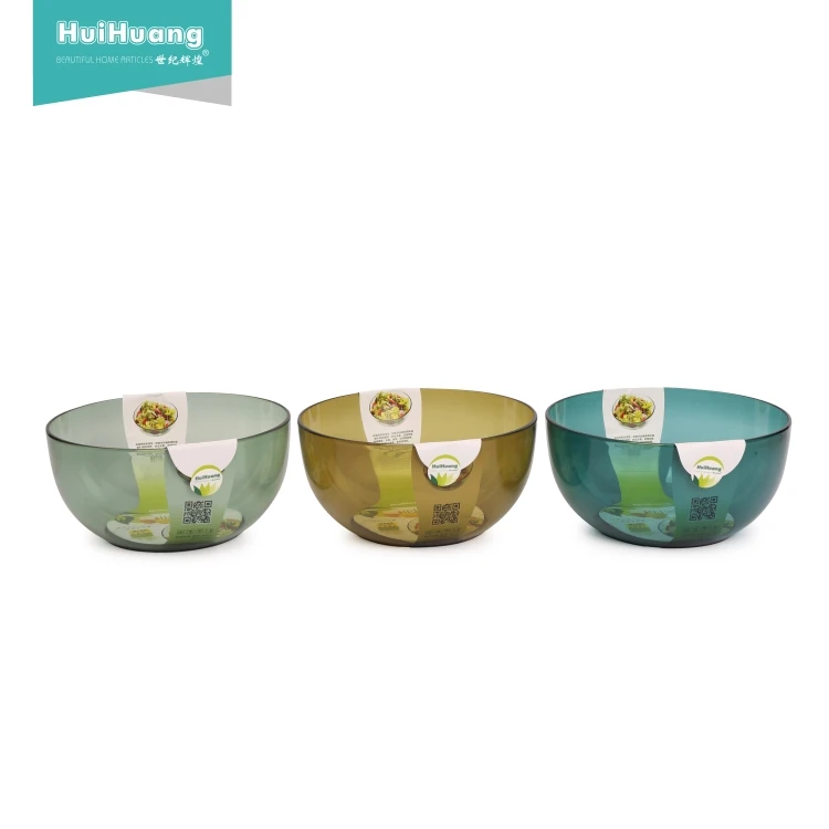 Wholesale dinnerware big round kitchen restaurant 9 inch clear salad bowls reusable PP plastic bowl