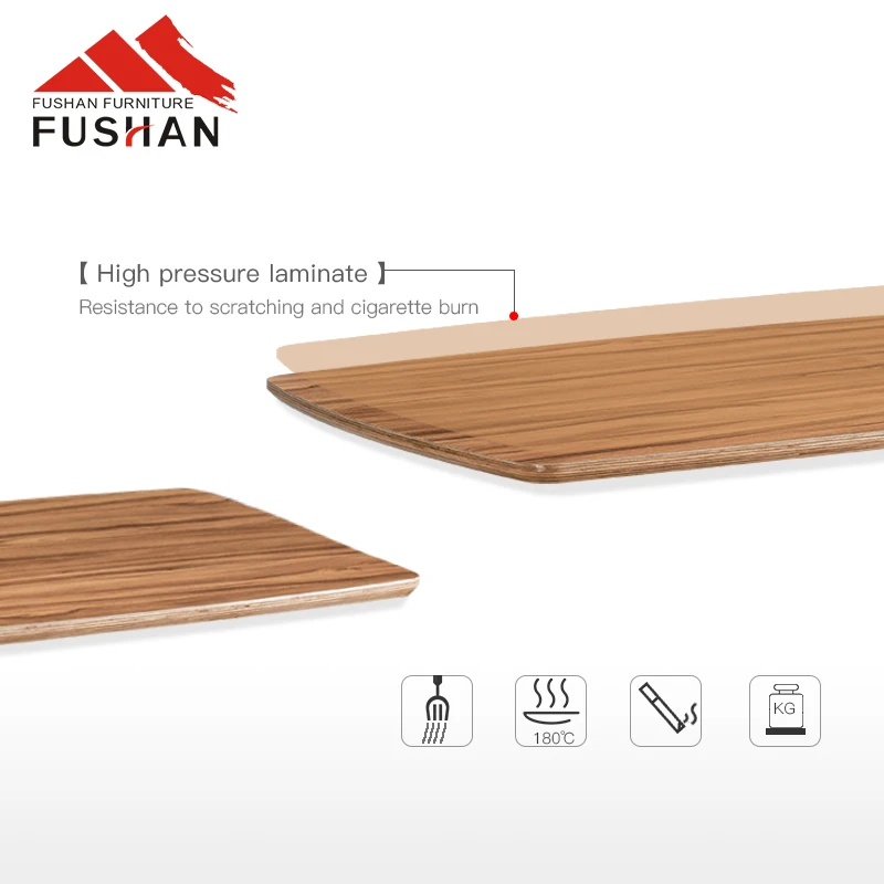 high quality modern simple style dining table with metal frame commerical wooden table
