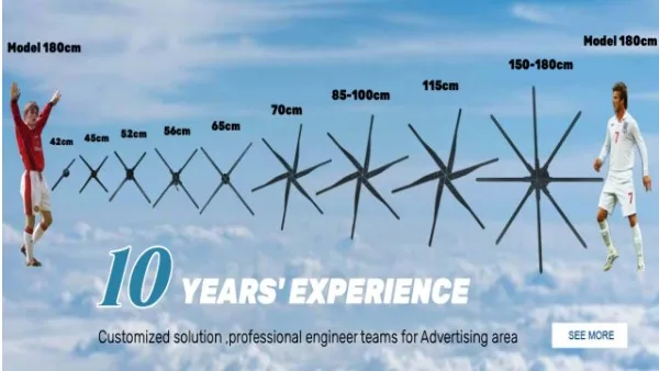 Great show 9 Pieces 3D hologram fan HD animation holographic fan 3d hologram wall 3d holographic display 65cm splicing