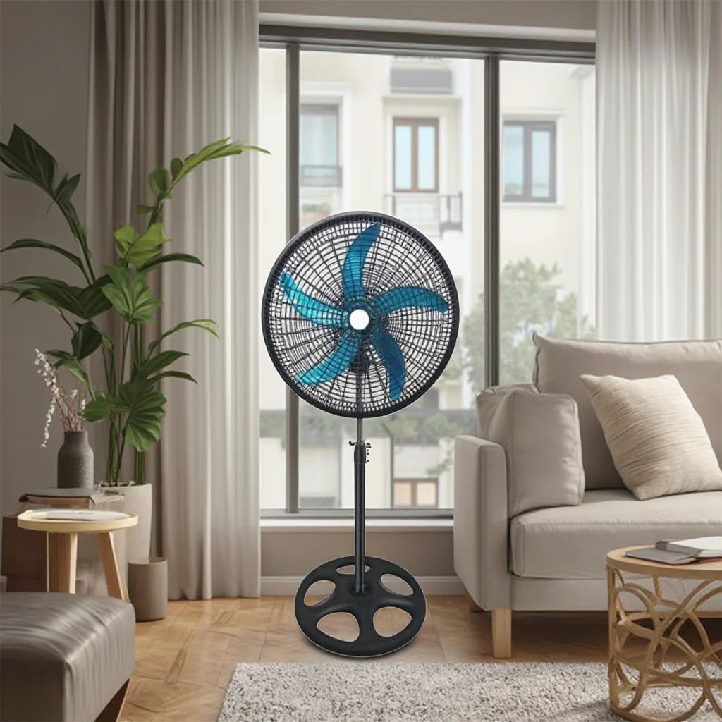 Современный 18-дюймовый стоячий охлаждающий вентилятор 5-листовой дизайн 220 В алюминиевый двигатель функция домашнего охлаждения гостиная спальня