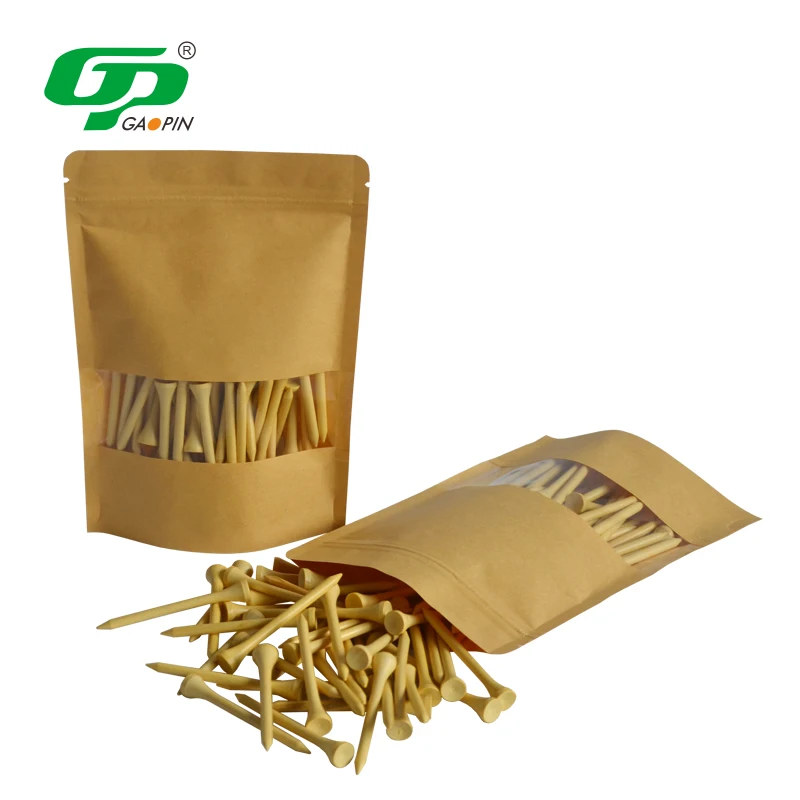 Hot Selling Friendly Biodegradable Material Factory OEM Wholesale Printed Bamboo Wood Golf Tees with Custom Package Paper Box