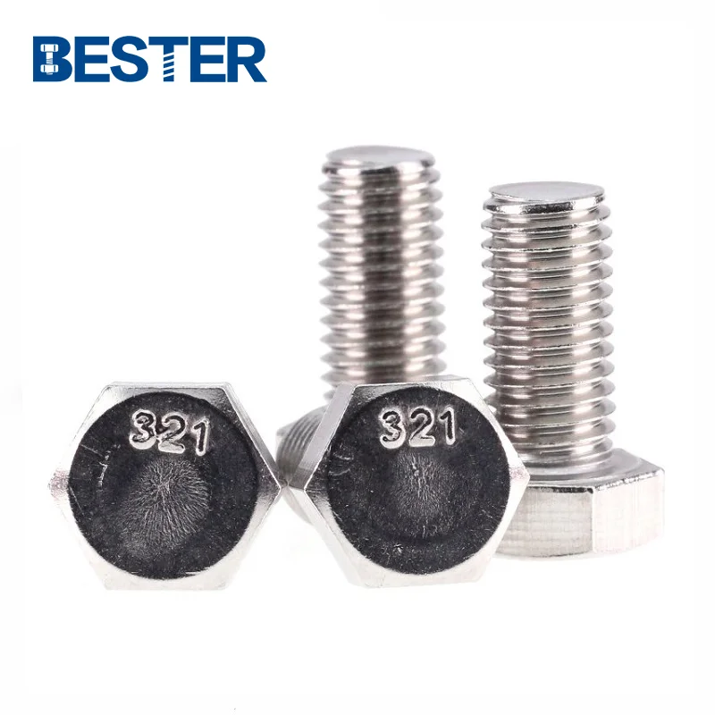 310s 307a size 304 321s 347 310s 309s stainless steel 321 full thread bright Hex Head bolt and nut