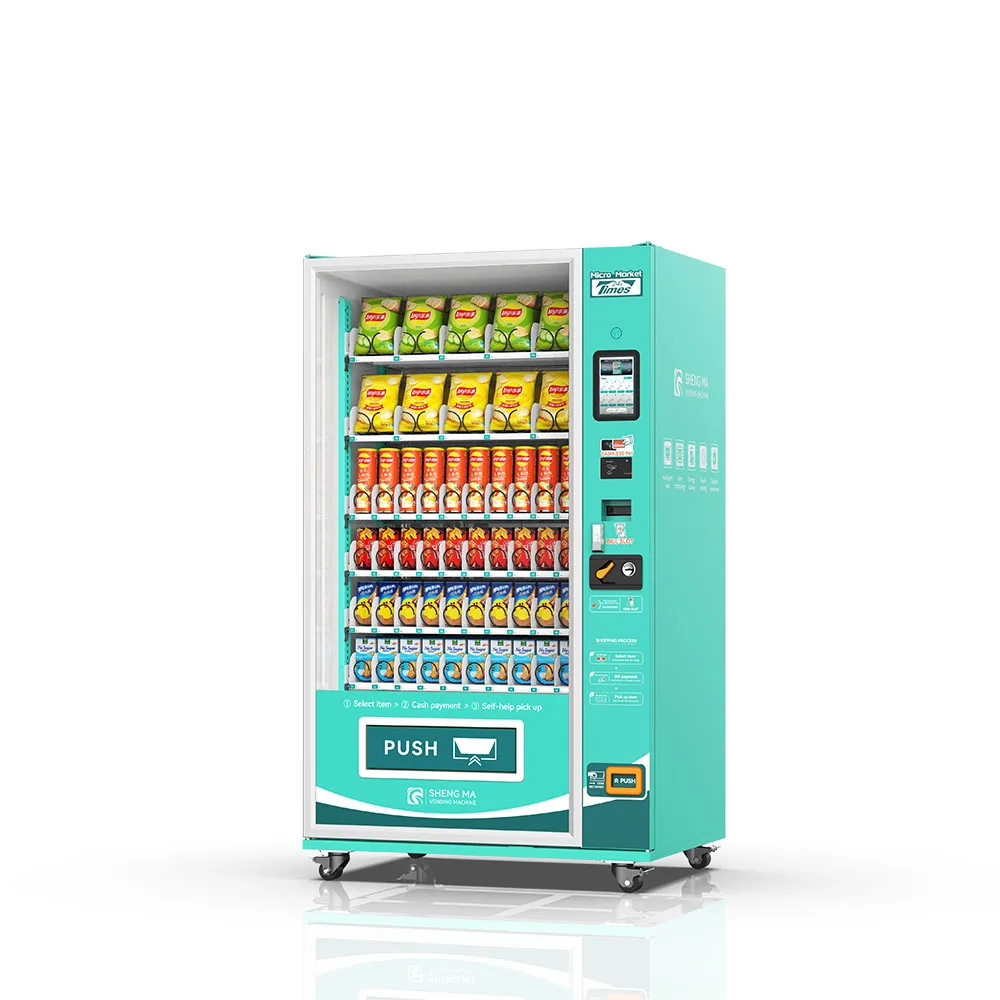 Multiple Payment Systems Snack food vending machine touch lcd screen fully automatic vending machine