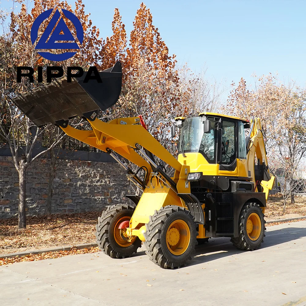 China Factory Diesel Wheel Loaders Front End Loader Excavator Backhoe Loader With Enclosed Cab
