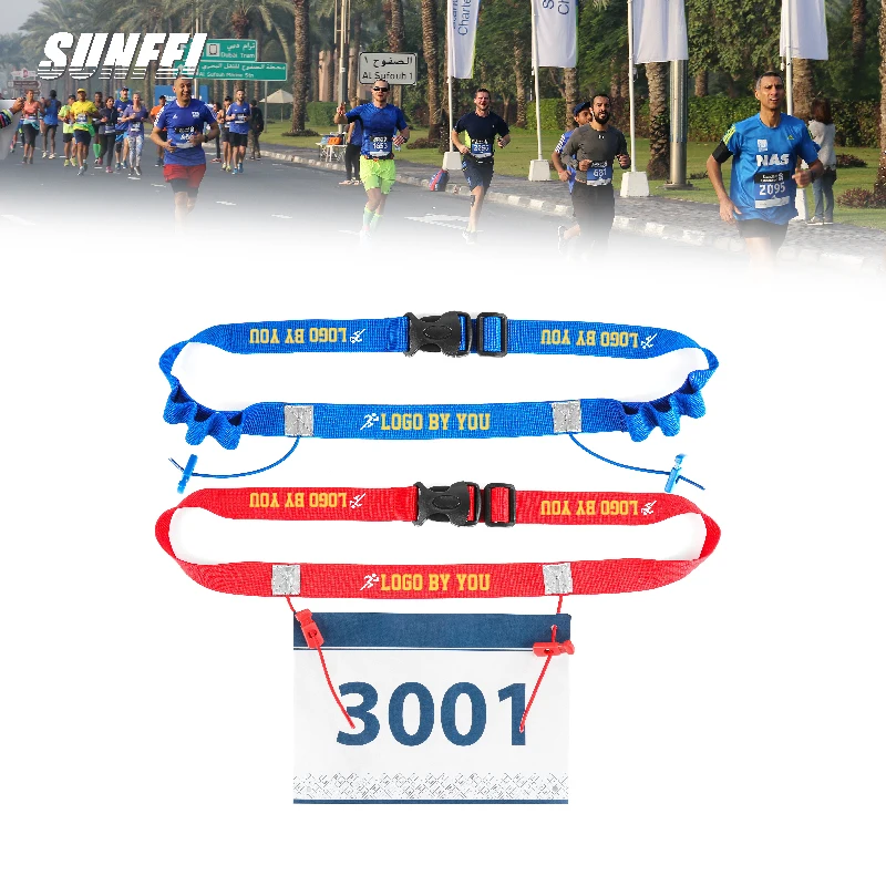 SunFei Custom Fashion Triathlon Race Number Belt Racing Number Harness Belt Run Triathlon Race Number Elastic Belt