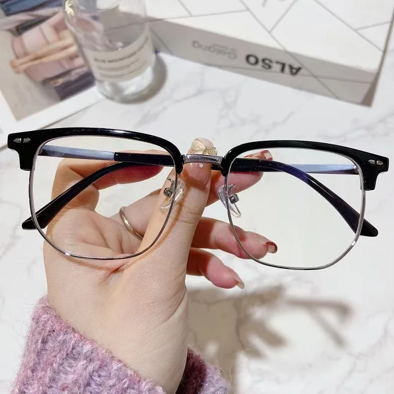 Новинка 2021, очки с прозрачными линзами, очки с прозрачными линзами в металлической оправе, очки для женщин и мужчин, IP CE H16158