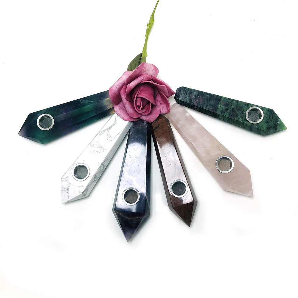 
Glass Weed Accessories Rough Quartz Stone Crystal Tobacco weed Smoking Pipes for crystal healing stones 