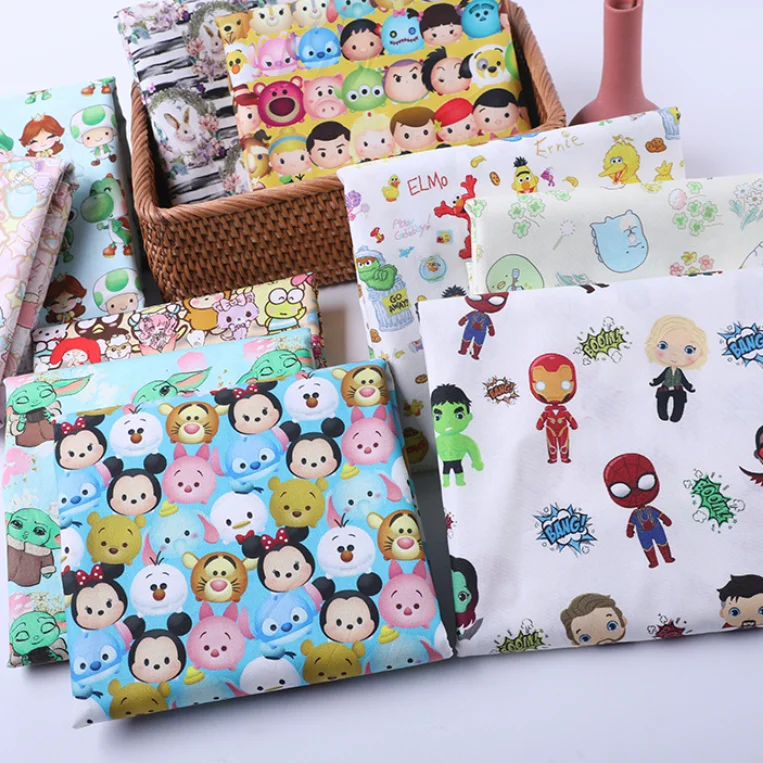 Low moq accept customization digital print 100% cotton woven poplin fabric for garment