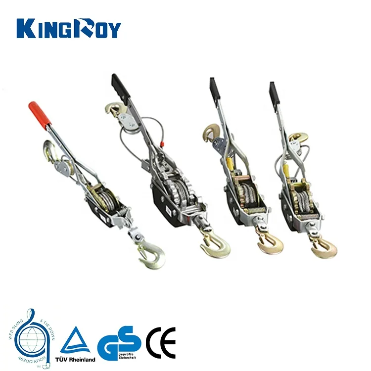 KINGROY CE certified 4 ton easy operation along come winch heavy duty double gear ratchet hand puller