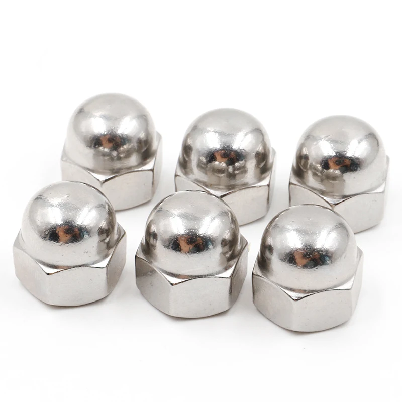 Stainless Steel 304 316 DIN1587 Hexagon Cap Nut Hex Domed Decorative Cap Nut Crown Hex Nut
