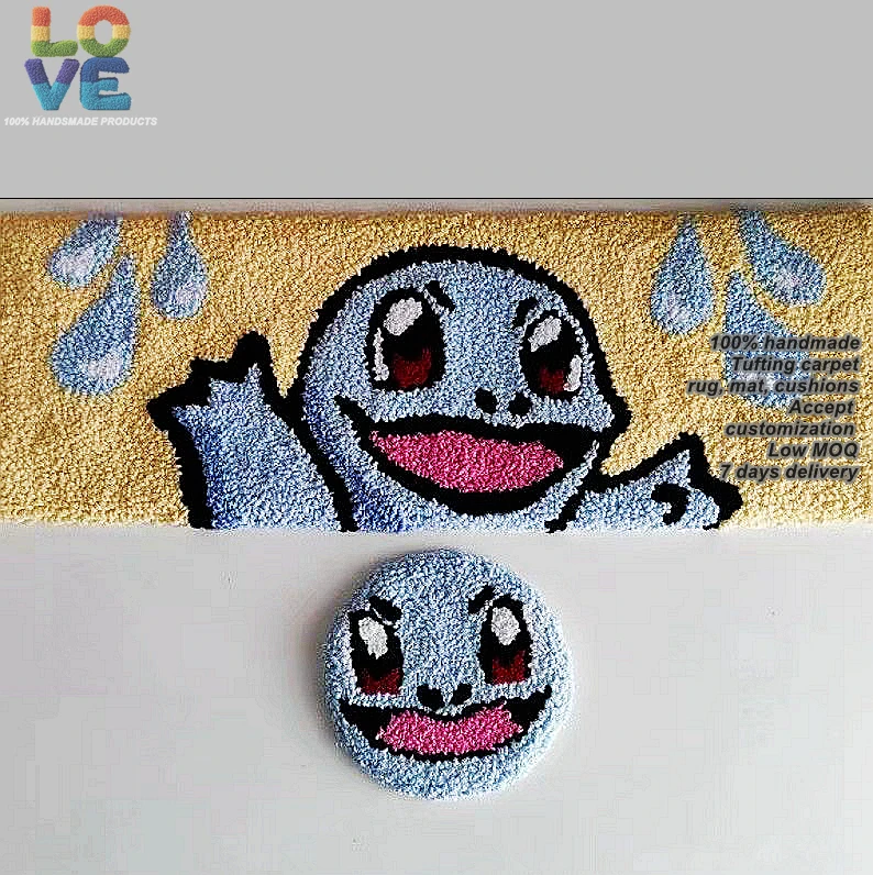Professional custom best price handmade tufting 3d mouse rug carpet fashion style handmade anime style punch needle rugs carpets