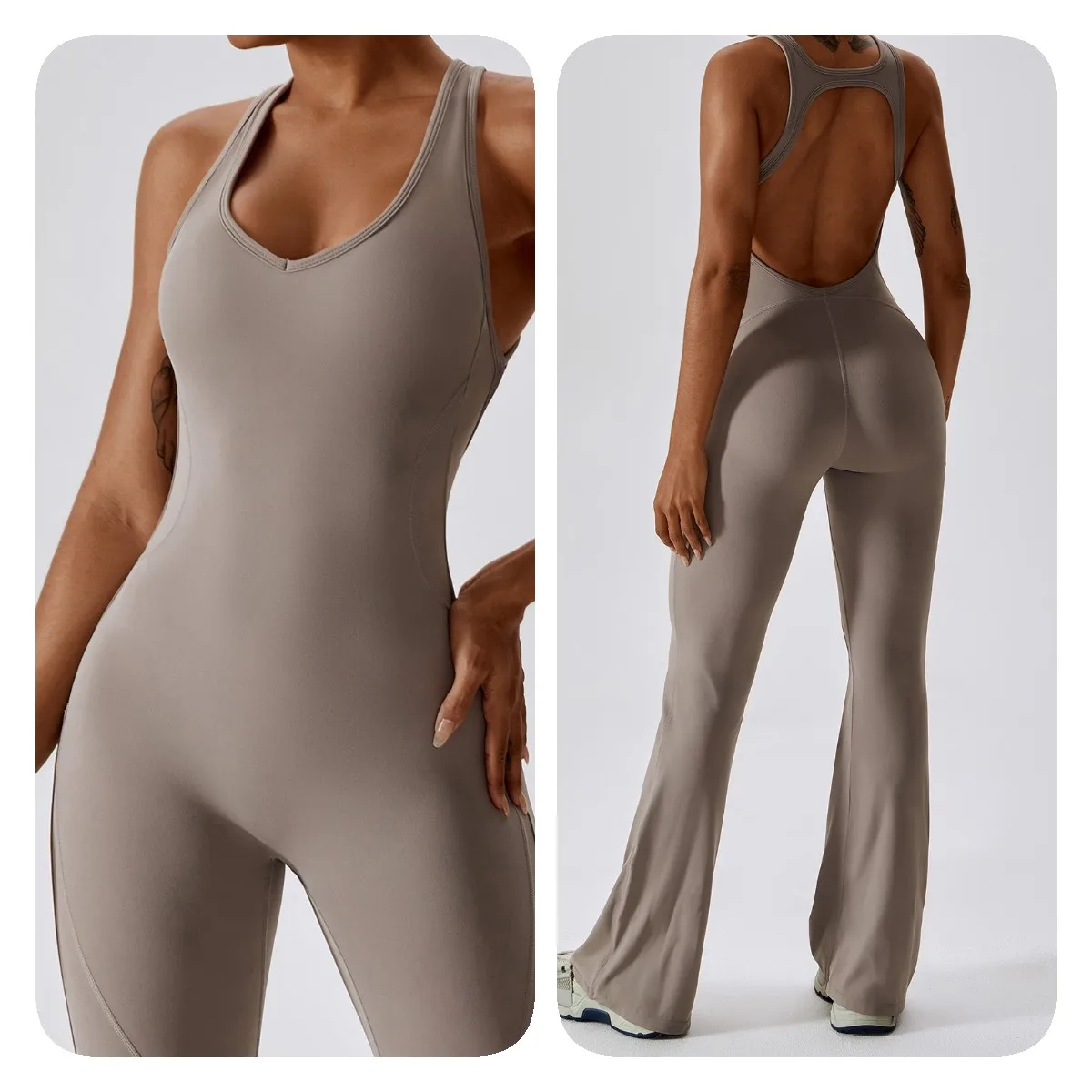 Sportswear Women Sports Jumpsuit Fitness Rompers Stretch Workout Bodysuits Women Training Yoga Suit Sexy Back V Jumpsuit Gym Set