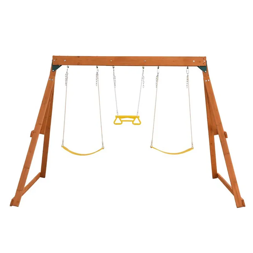 kids wooden outdoor swing and slide sets playground