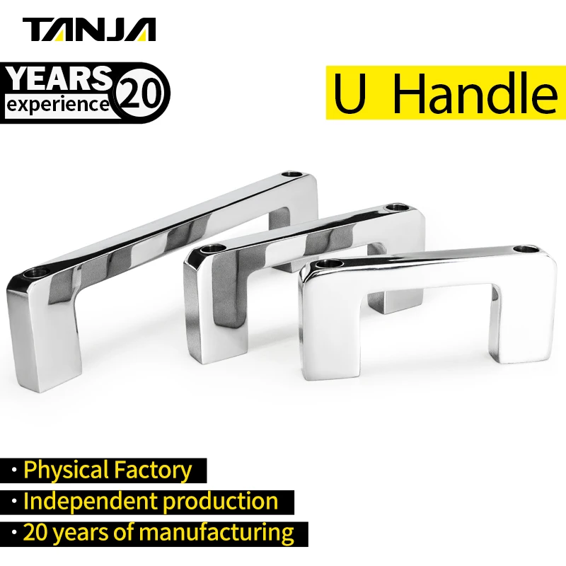 Zinc Alloy U handle For Kitchenware Chrome plated (pearl chrome) Silver Pull Handle Bridge Handle For Machinery
