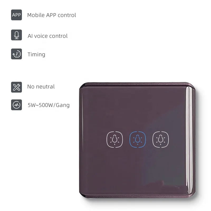 Magnetic relay switch single L line tuya smart zigbee 3.0 light controller 3 gang timing switch eu