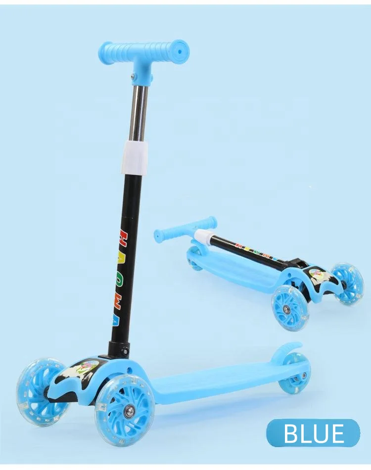chinese hot sale free shipping 3 4 big wheel mobility drift foot kids tricycle scooter with removable