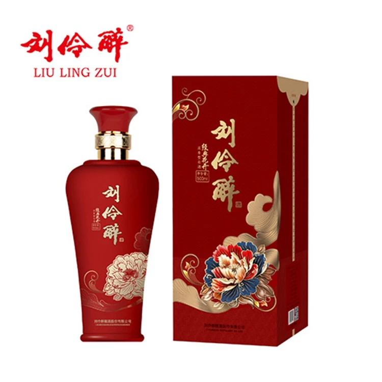 LIU LING ZUI Little Classic flowers High Quality Nice Taste Chinese Brewing Premium White Liquor High Quality White Liquor