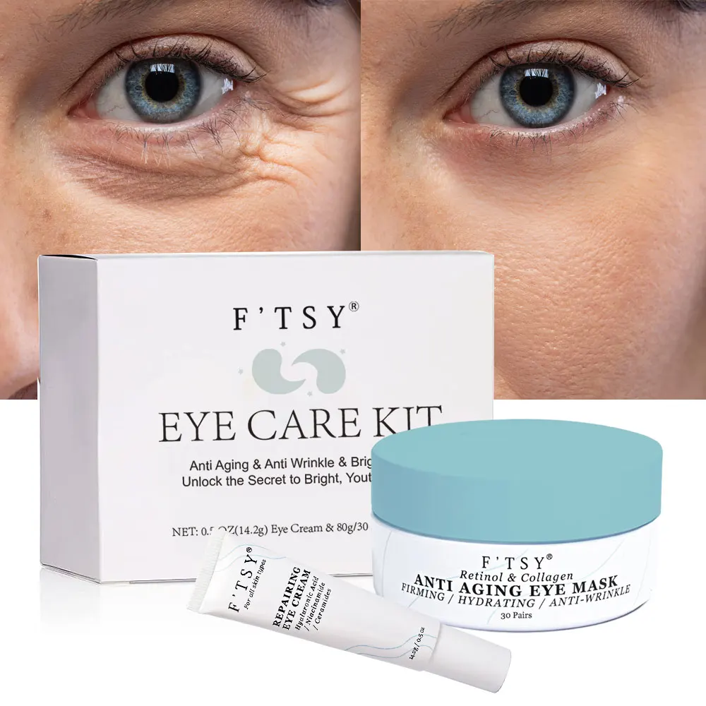 Korean Dark Circles Under The Eyes Cream Anti Wrinkle Aging Eye Tightening Cream Under Eye Bags Removeal Cream Skin Care Set