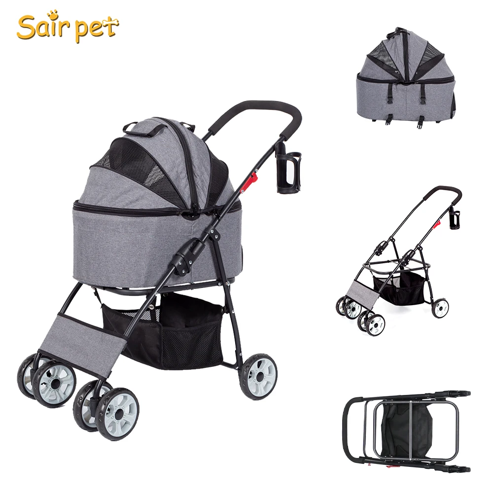 Luxury Designer trolley pet carrier  Travel Small Pet stroller Small Trolley Dog Pet Stroller For Dog with large wheels