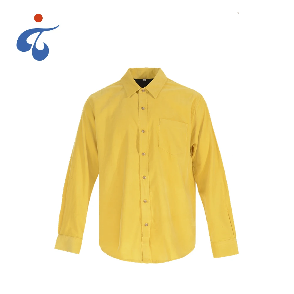 Best selling oem nice corduroy long sleeve 100% soft cotton casual custom bright coloured mens shirts