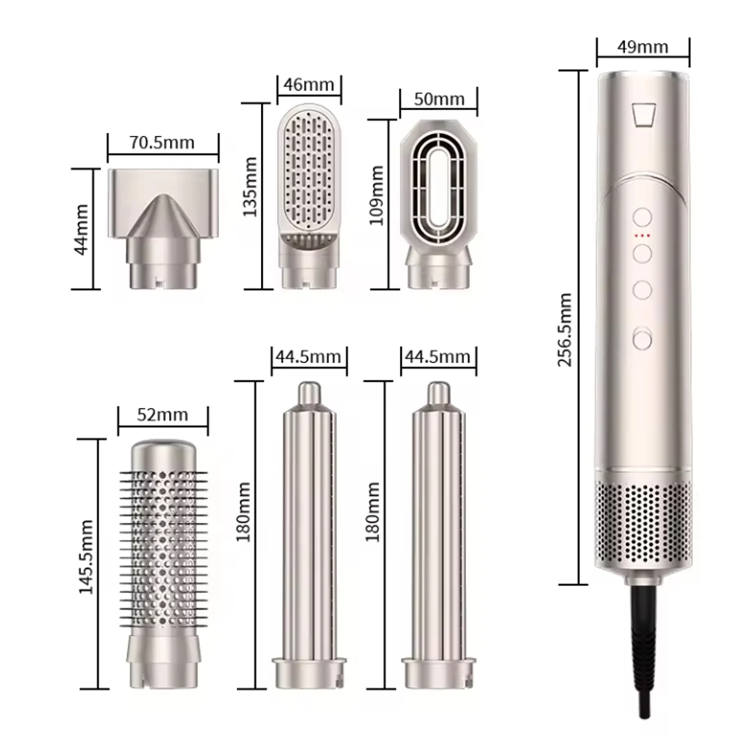 OEM 7 In 1 Multi Hair Styling Tools Hot Air Brush Wrap Styler 110000rpm Ionic Hair Dryer Curlers Straightener Brush Nozzle Set