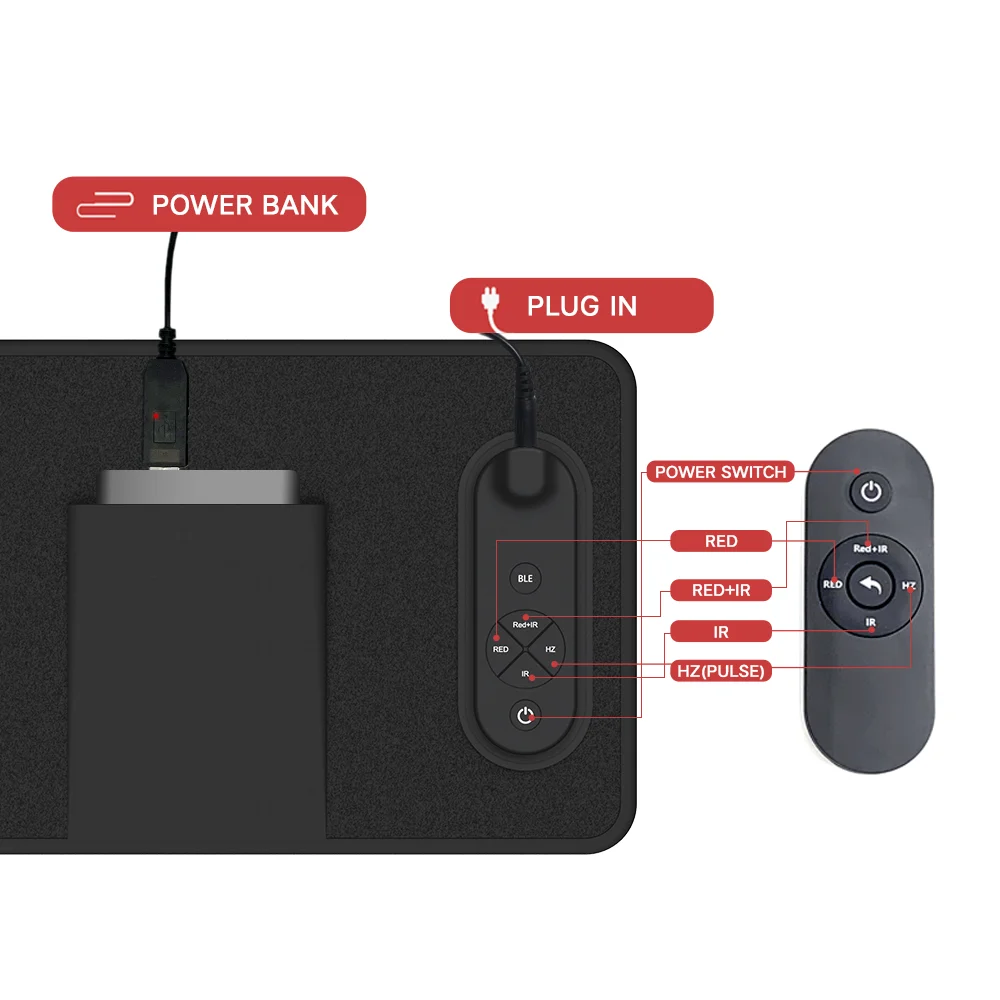 Portable red light therapy pad relief pain recovery sport red light belt body health care led therapy device