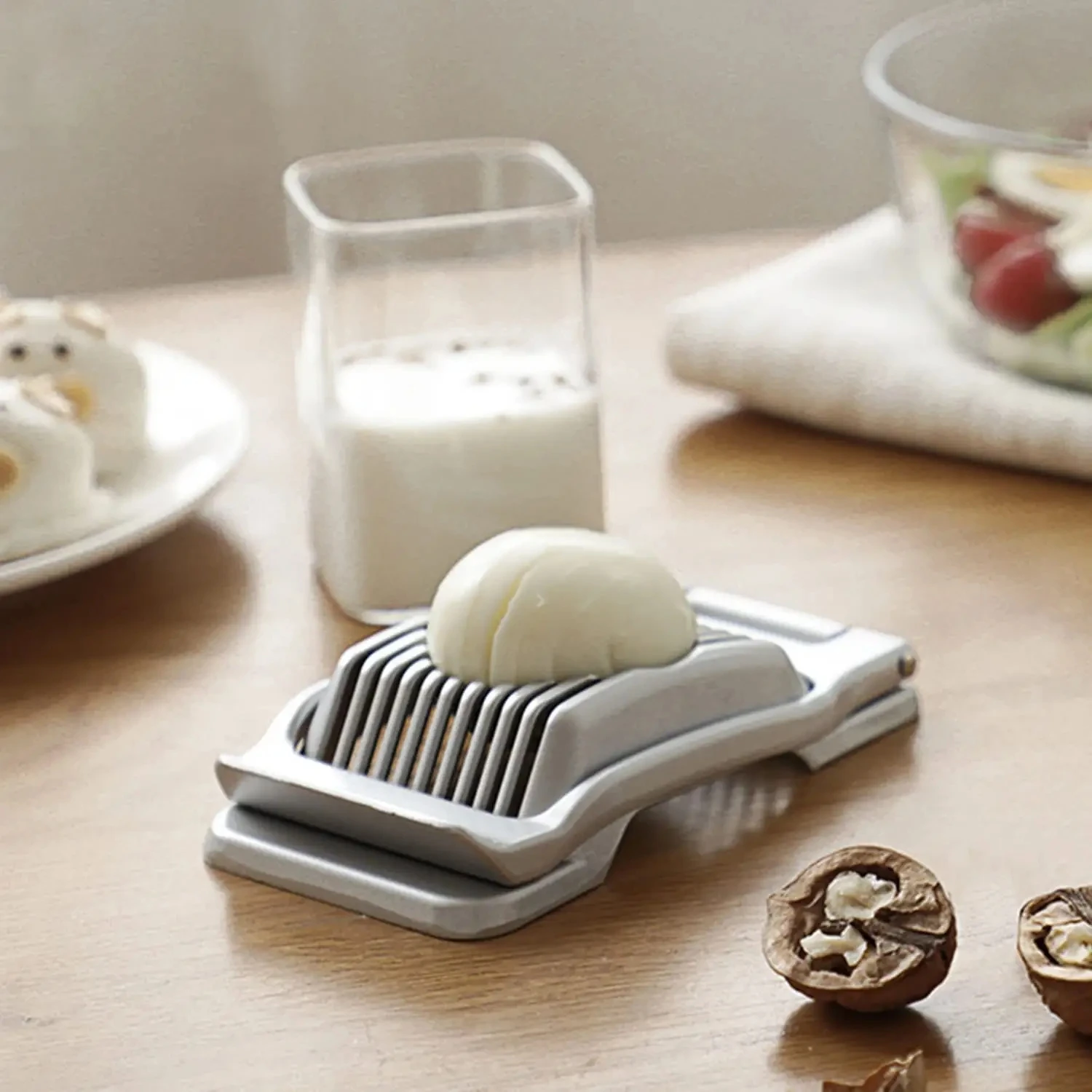 Kitchen Tools Handheld Metal Egg Cutter Stainless Steel Wire Egg Slicer For Hard Boiled Eggs