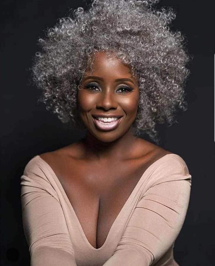 
African small curly hair wig European and American female short curly hair silver white explosive head chemical fiber 