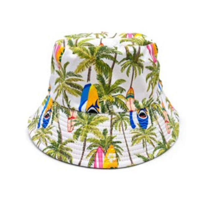 Custom logo printing tropical plant floral tourist souvenir beach palm tree aloha hawaii hats