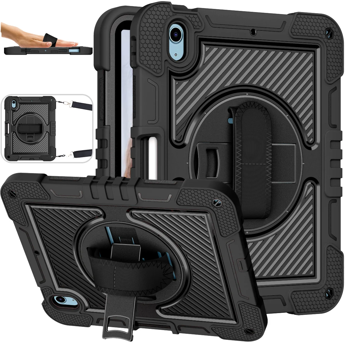 Shockproof Rugged Carrying Case With 360 Rotating Stand Holder Tablet Cover For iPad 10.9 10th Case
