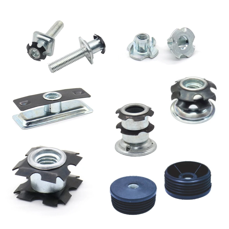 Customized black Zinc plated School desks chairs Bicycle Round Pipe to Pipe connection star threading insert nuts